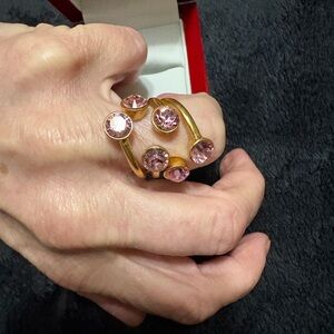 PILGRAM Designer Ring. 
From Denmark. 
Stunning Pink Stones!